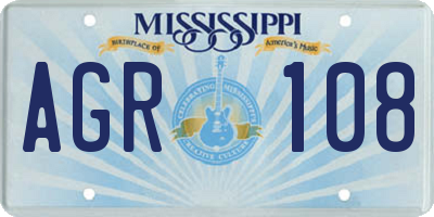 MS license plate AGR108