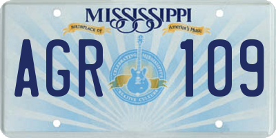 MS license plate AGR109