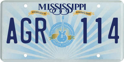 MS license plate AGR114