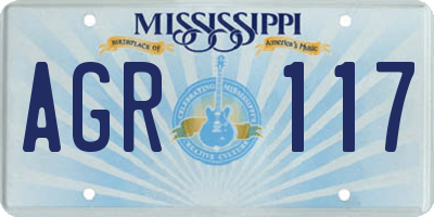 MS license plate AGR117