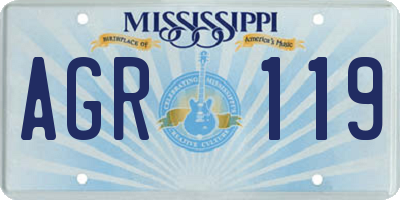 MS license plate AGR119