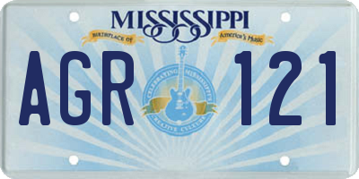 MS license plate AGR121