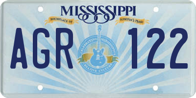 MS license plate AGR122
