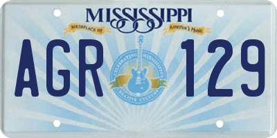 MS license plate AGR129