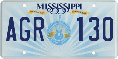 MS license plate AGR130