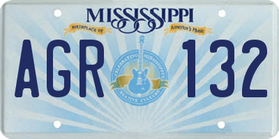 MS license plate AGR132