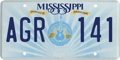 MS license plate AGR141