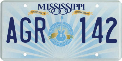 MS license plate AGR142