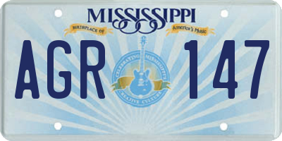 MS license plate AGR147