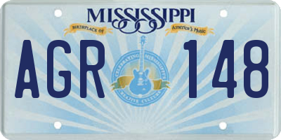 MS license plate AGR148