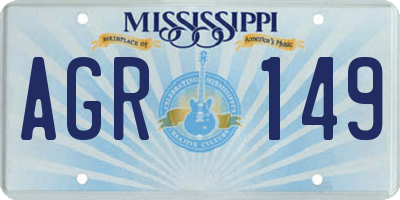 MS license plate AGR149