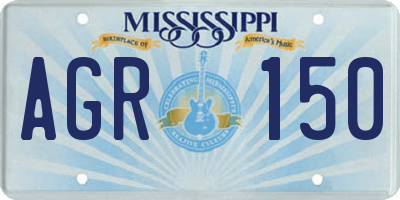 MS license plate AGR150