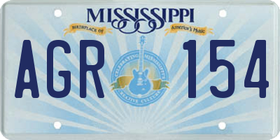 MS license plate AGR154
