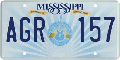 MS license plate AGR157