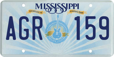 MS license plate AGR159