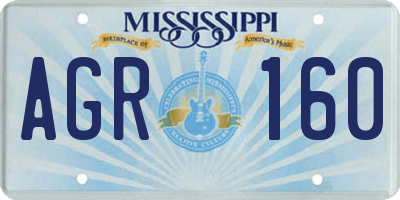 MS license plate AGR160