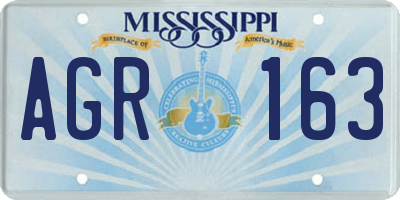 MS license plate AGR163