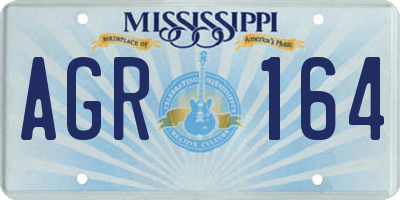 MS license plate AGR164