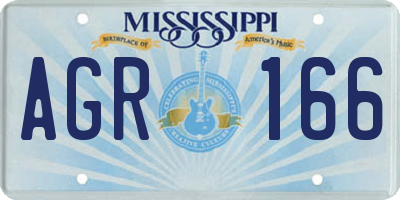 MS license plate AGR166