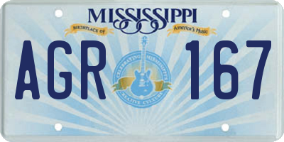 MS license plate AGR167