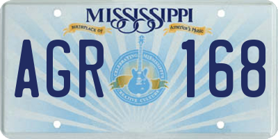MS license plate AGR168