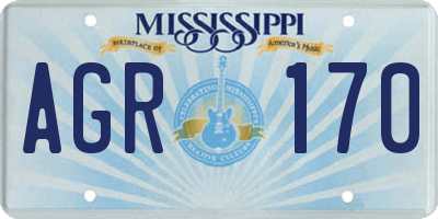 MS license plate AGR170