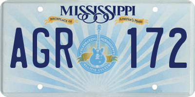 MS license plate AGR172