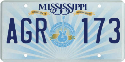 MS license plate AGR173
