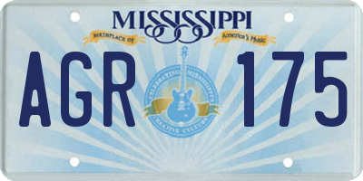 MS license plate AGR175