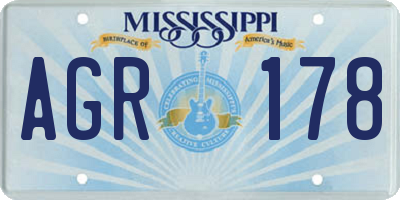 MS license plate AGR178