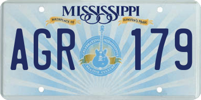 MS license plate AGR179