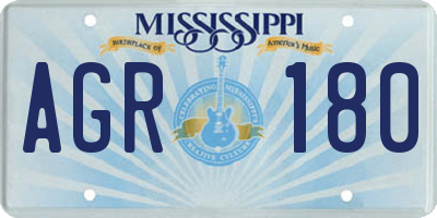 MS license plate AGR180