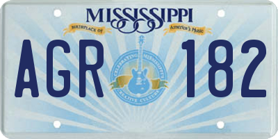 MS license plate AGR182