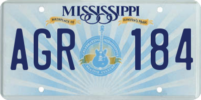 MS license plate AGR184