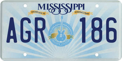 MS license plate AGR186