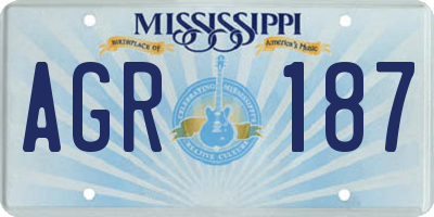 MS license plate AGR187