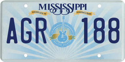 MS license plate AGR188