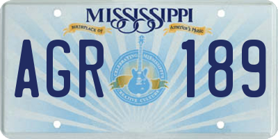 MS license plate AGR189