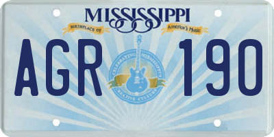 MS license plate AGR190