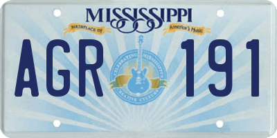 MS license plate AGR191