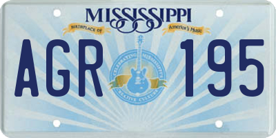 MS license plate AGR195