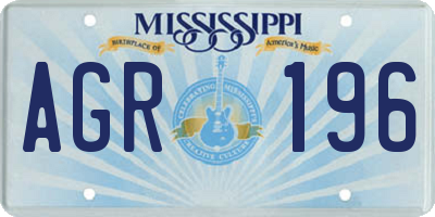 MS license plate AGR196