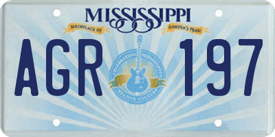 MS license plate AGR197