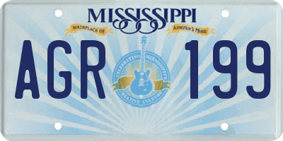 MS license plate AGR199