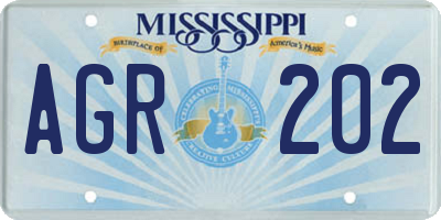 MS license plate AGR202