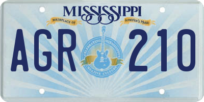 MS license plate AGR210