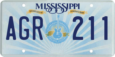 MS license plate AGR211