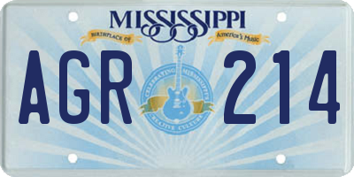 MS license plate AGR214