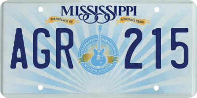 MS license plate AGR215