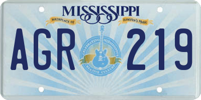 MS license plate AGR219